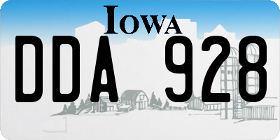 IA license plate DDA928