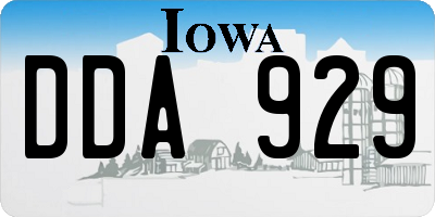 IA license plate DDA929