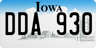 IA license plate DDA930