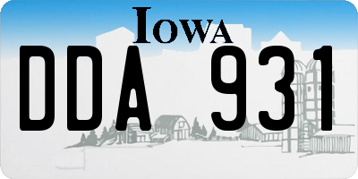 IA license plate DDA931