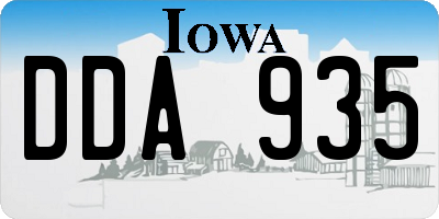 IA license plate DDA935
