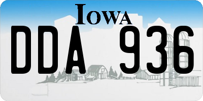 IA license plate DDA936