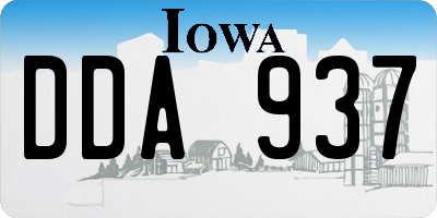 IA license plate DDA937
