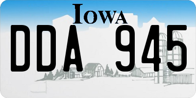 IA license plate DDA945