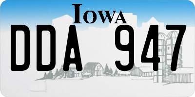 IA license plate DDA947