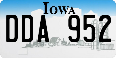 IA license plate DDA952