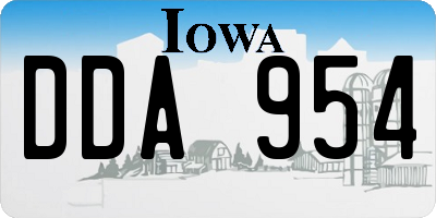 IA license plate DDA954