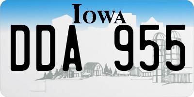 IA license plate DDA955