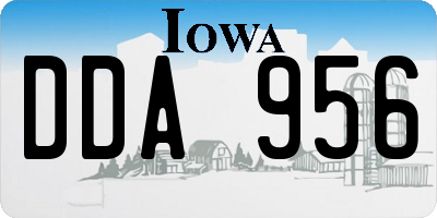 IA license plate DDA956