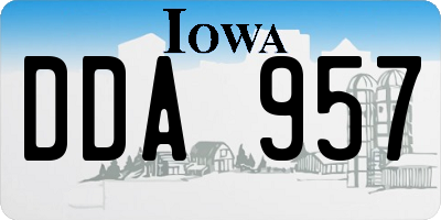 IA license plate DDA957