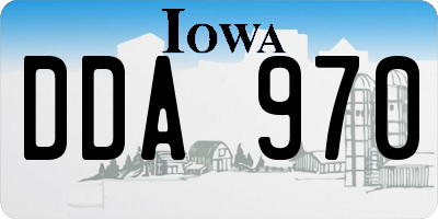 IA license plate DDA970