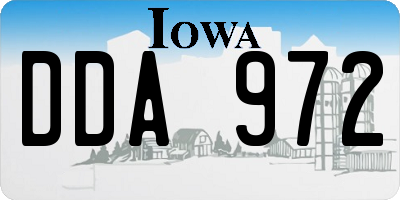 IA license plate DDA972
