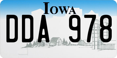 IA license plate DDA978