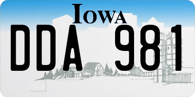IA license plate DDA981