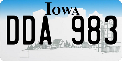 IA license plate DDA983