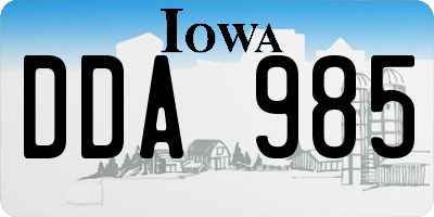 IA license plate DDA985