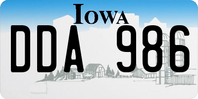 IA license plate DDA986
