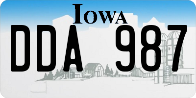 IA license plate DDA987