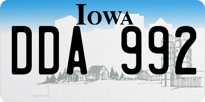 IA license plate DDA992