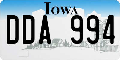 IA license plate DDA994