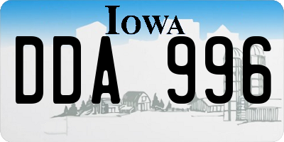 IA license plate DDA996