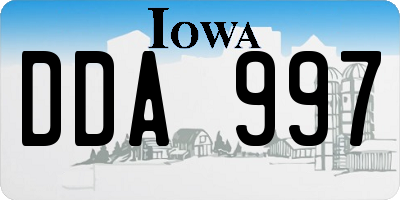 IA license plate DDA997