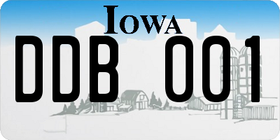 IA license plate DDB001