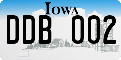 IA license plate DDB002
