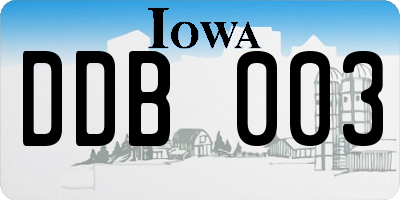 IA license plate DDB003