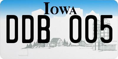 IA license plate DDB005