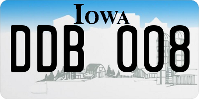 IA license plate DDB008