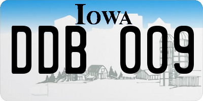 IA license plate DDB009