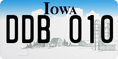 IA license plate DDB010