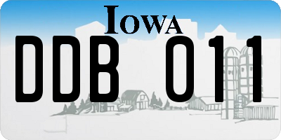 IA license plate DDB011