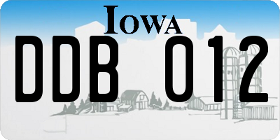 IA license plate DDB012