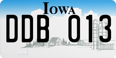 IA license plate DDB013