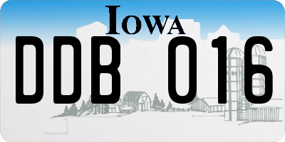 IA license plate DDB016