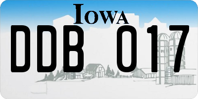 IA license plate DDB017