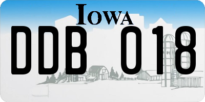 IA license plate DDB018