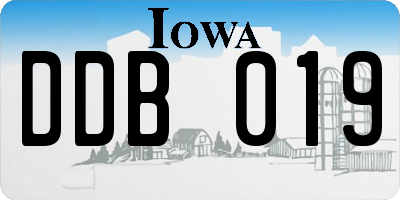 IA license plate DDB019