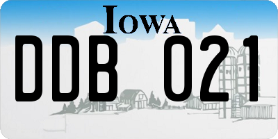 IA license plate DDB021