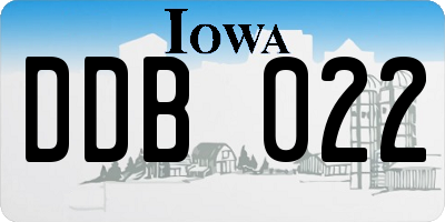 IA license plate DDB022