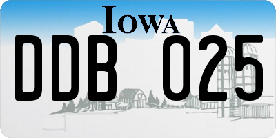 IA license plate DDB025