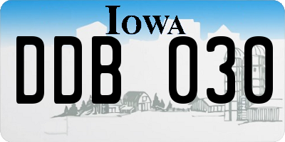 IA license plate DDB030