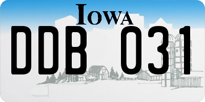 IA license plate DDB031