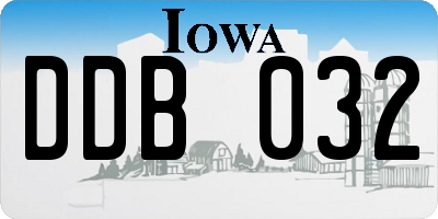 IA license plate DDB032