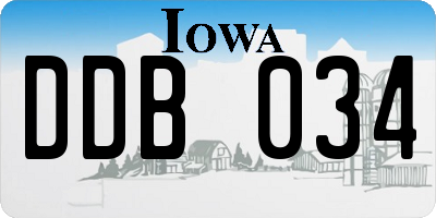 IA license plate DDB034