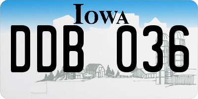IA license plate DDB036