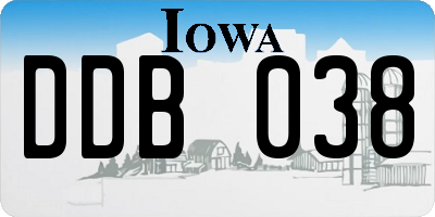 IA license plate DDB038