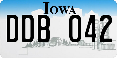 IA license plate DDB042